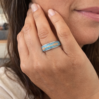 Antique Enamel Silver Ring