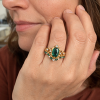 Aurelle Emerald Crown Ring Set
