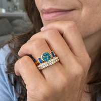 Antique Elegant Blue Ring Set