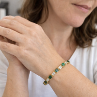 Green Link Tennis Bracelet