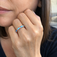 Elegant Blue Opal Ring
