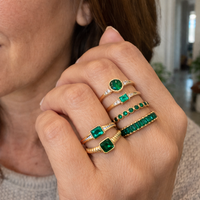 Zarina Exquisite Emerald Ring Set