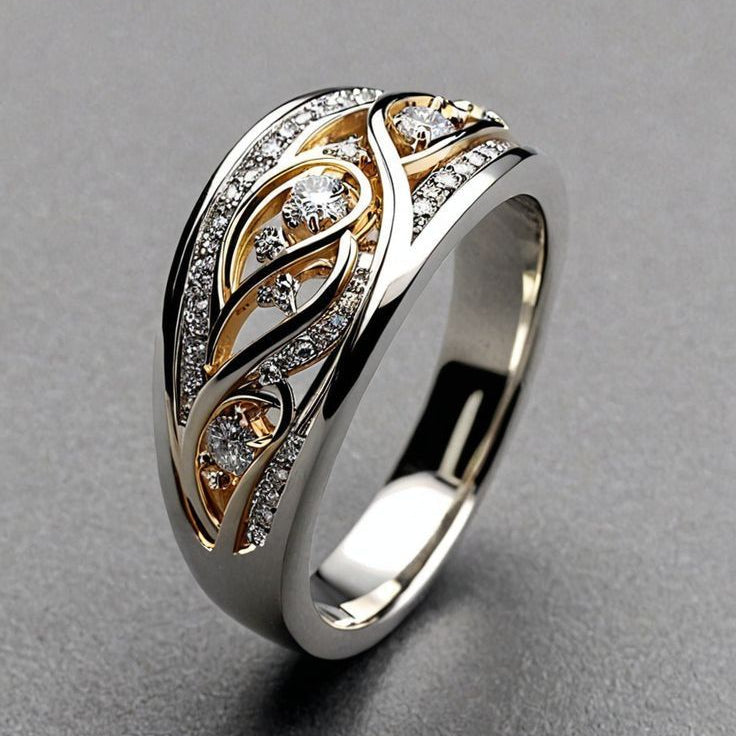 Josephine | Hollow Gold & Silvered Ring