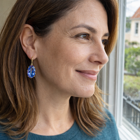 Blue Gold Bloom Earrings