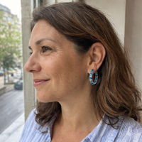 Frosted Sparkle Hoop Earrings