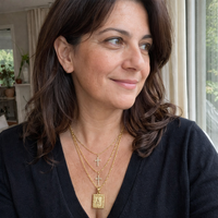 Initial and Cross Necklace Set