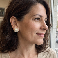 Exquisite Shimmering Pearl and Leaf Earrings