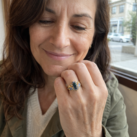 Azelia Sapphire Crown Ring Set