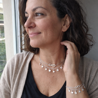 Infinity Anklet with Pearls and Stars