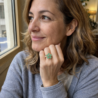 Emerald Clover Spinner Ring
