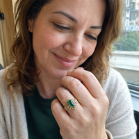 Aurelle Emerald Crown Ring Set