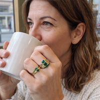 Zarina Exquisite Emerald Ring Set