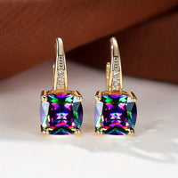 Mystic Stone Hoop Earrings