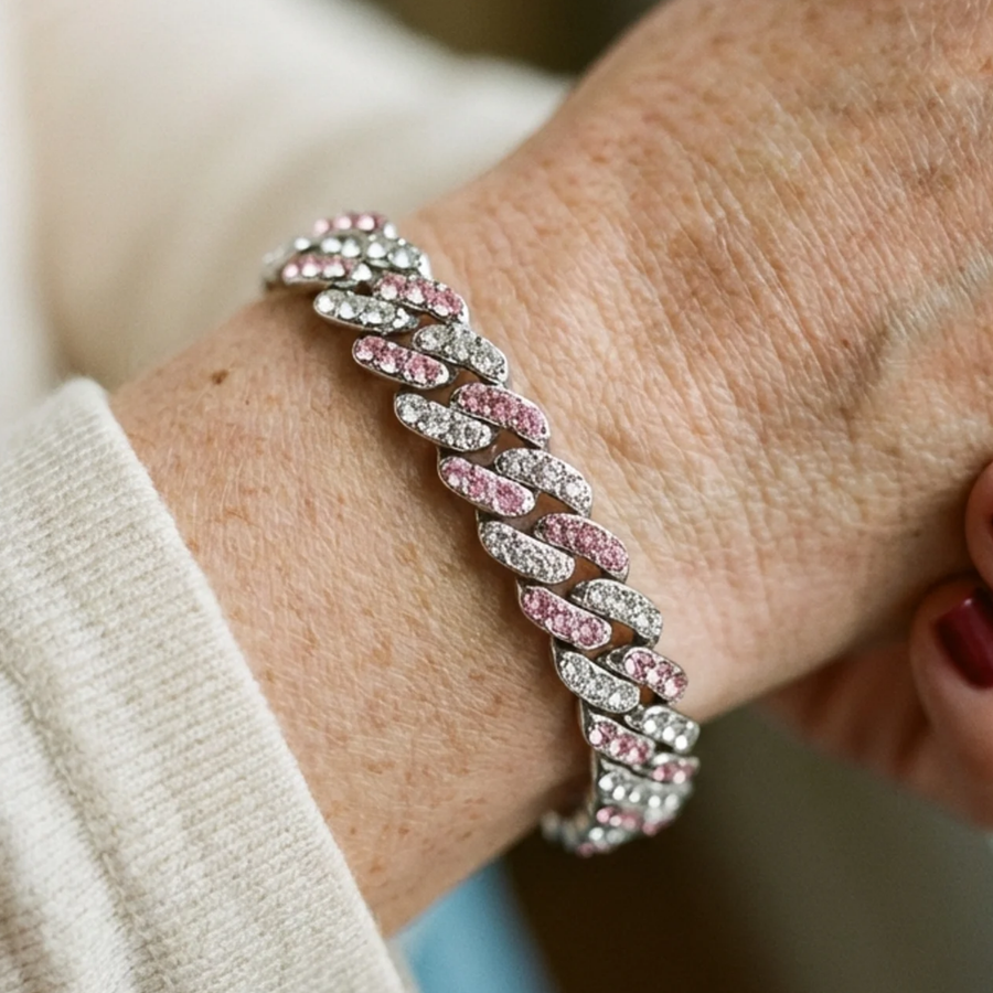 Arctic Blush Cuban Bracelet