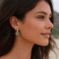 Aventurine Carabiner Fish-hook Earrings