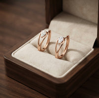 Exquisite Golden Zirconia Drop Earrings