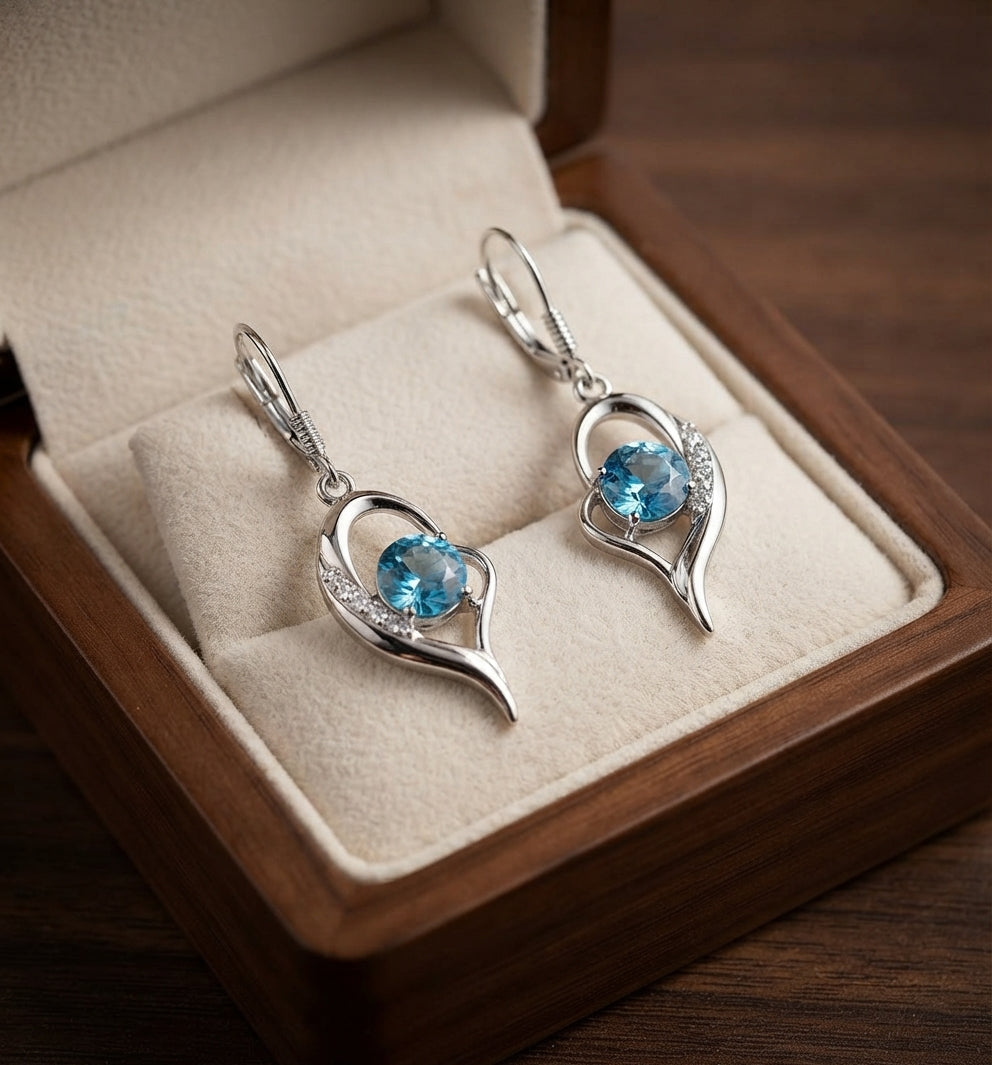 Eclipse Heart Drop Earrings