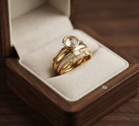 Vintage Gold and Zirconia Ring Set