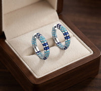 Frosted Sparkle Hoop Earrings