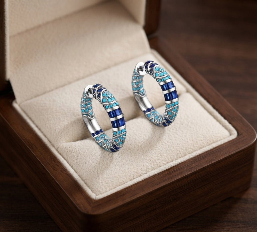 Frosted Sparkle Hoop Earrings