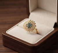 Sapphire Sunburst Spinner Ring
