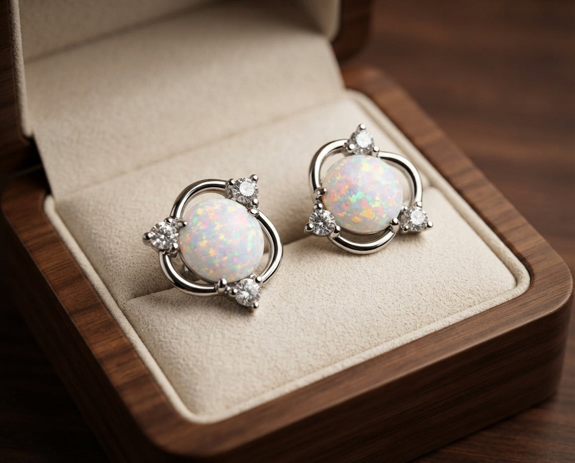 Opal Trio Stud Earrings