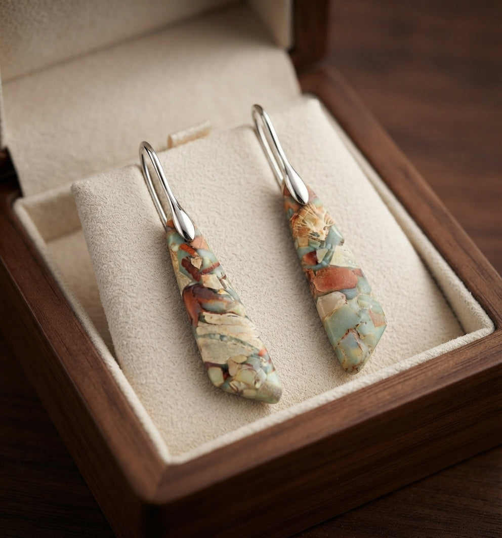 Antique Natural Stone Earrings