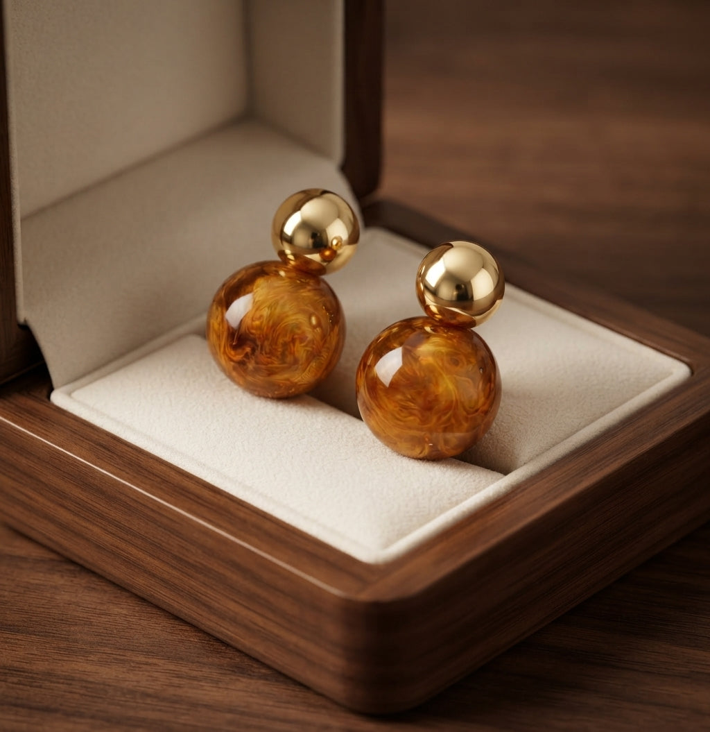 Aurelie Amber Drop Earrings