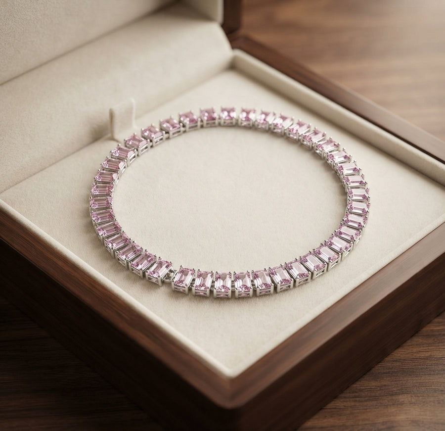 Pink Sapphire Prism Tennis Bracelet