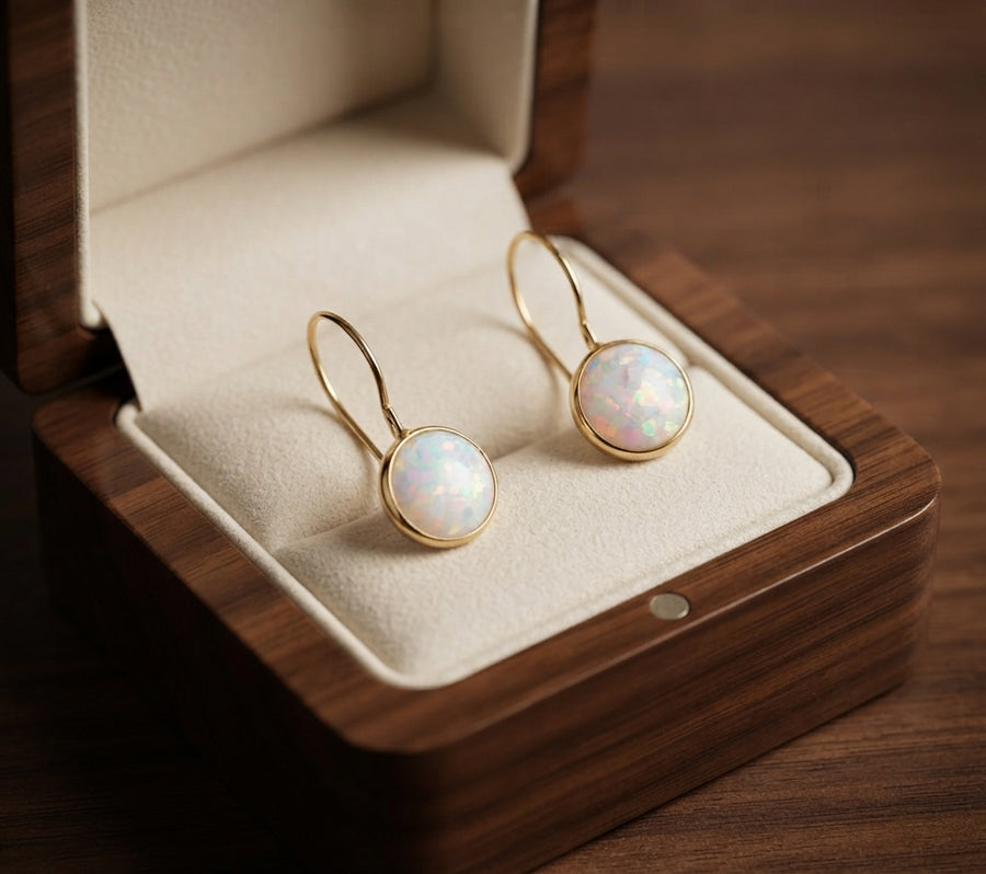 Antique Glow Opal Earrings