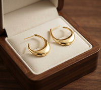Sculpted Half Moon Hoop Earrings