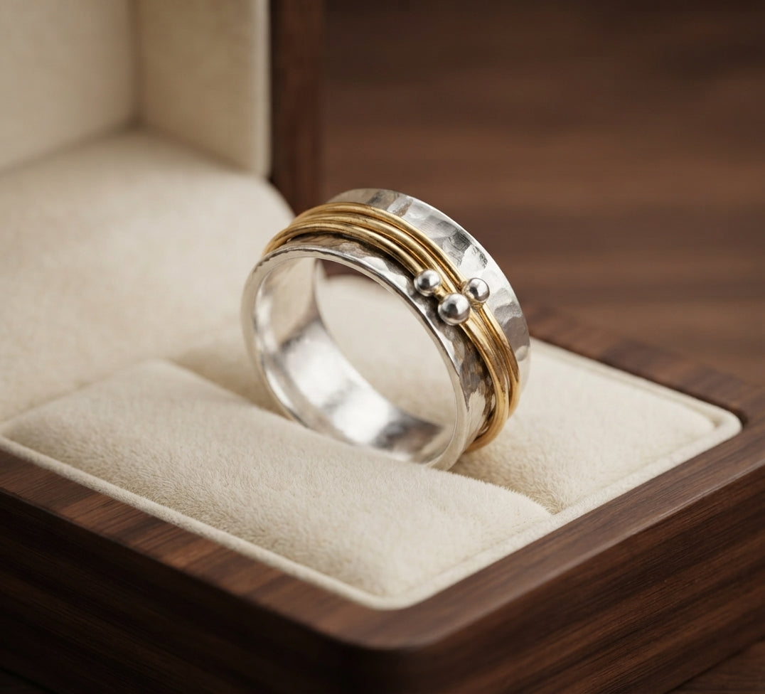 Vintage Gold-Layered Silver Ring