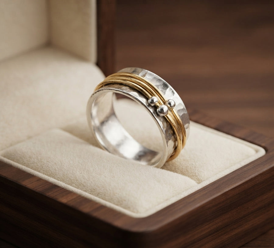 Vintage Gold-Layered Silver Ring