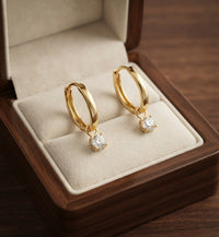 Larmes de Lune Stone Hoop Earrings