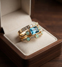 Timeless Azure Ring Set