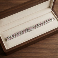 Pink Shimmer Cuban Bracelet