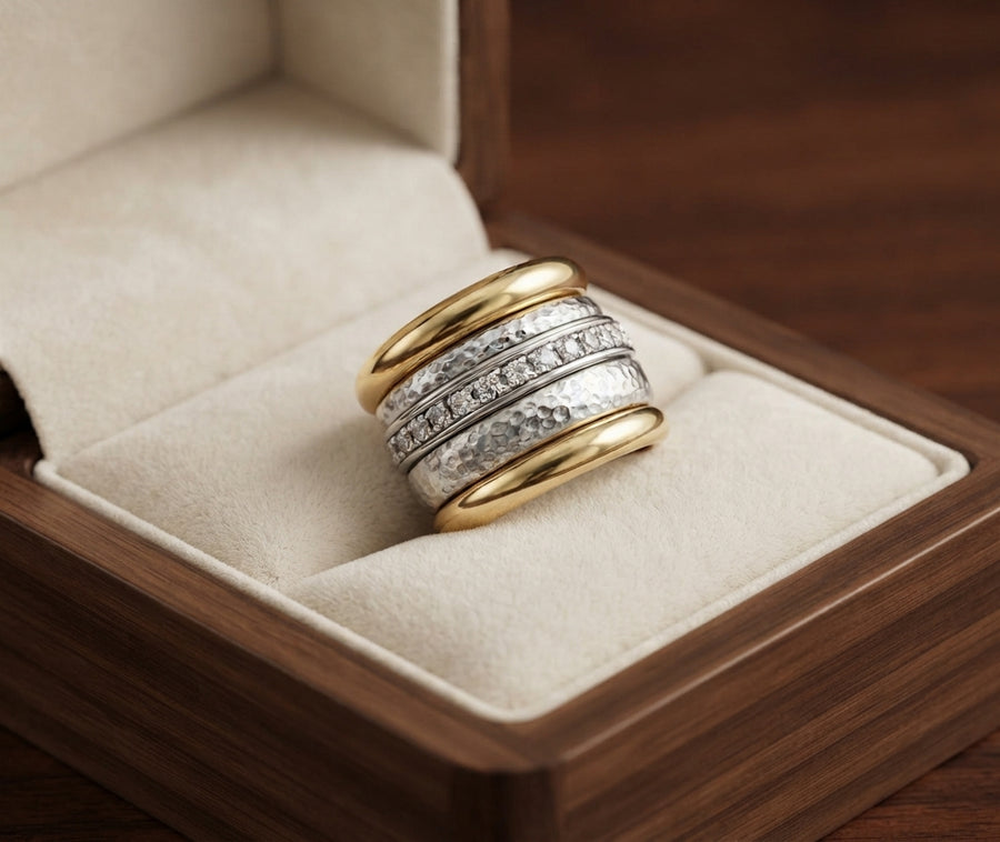 Timeless Chunky Layered Yellow Ring