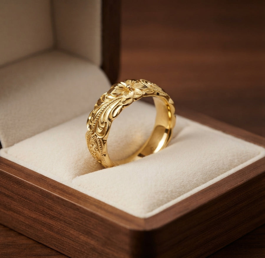 Antique Gold Flower Ring