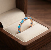 Elegant Blue Opal Ring