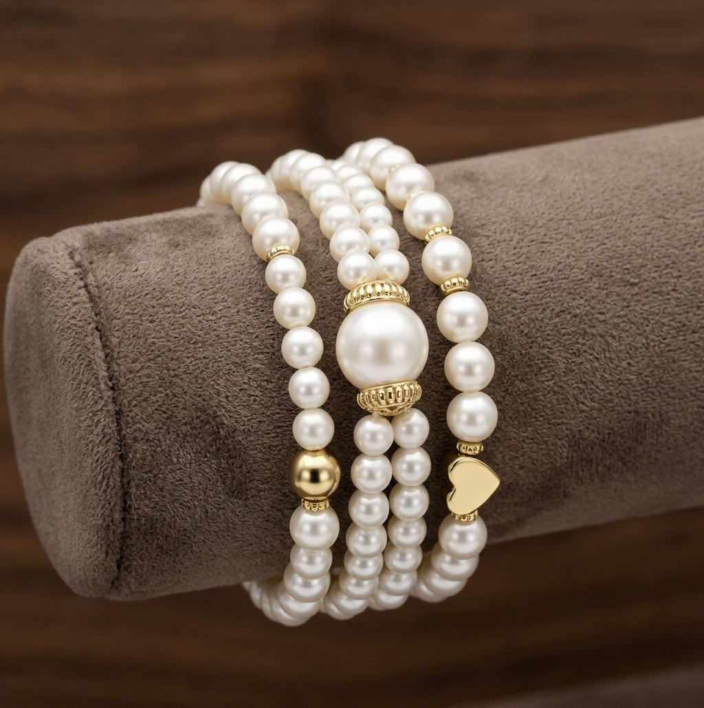 Exquisite Pearl Bracelet Set