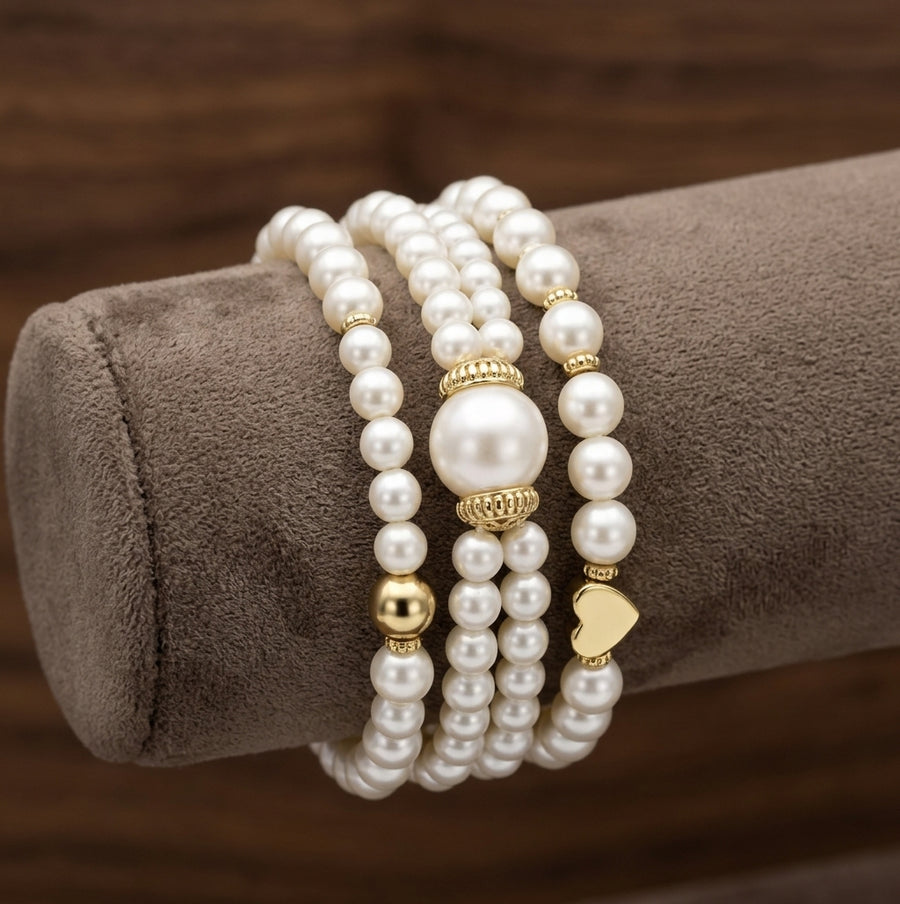 Exquisite Pearl Bracelet Set