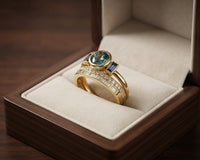 Antique Elegant Blue Ring Set