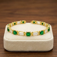 Green Link Tennis Bracelet