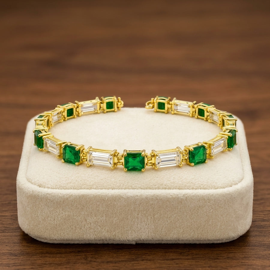 Green Link Tennis Bracelet