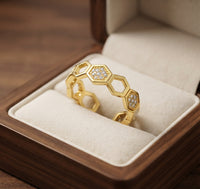 Crystal Honeycomb Ring