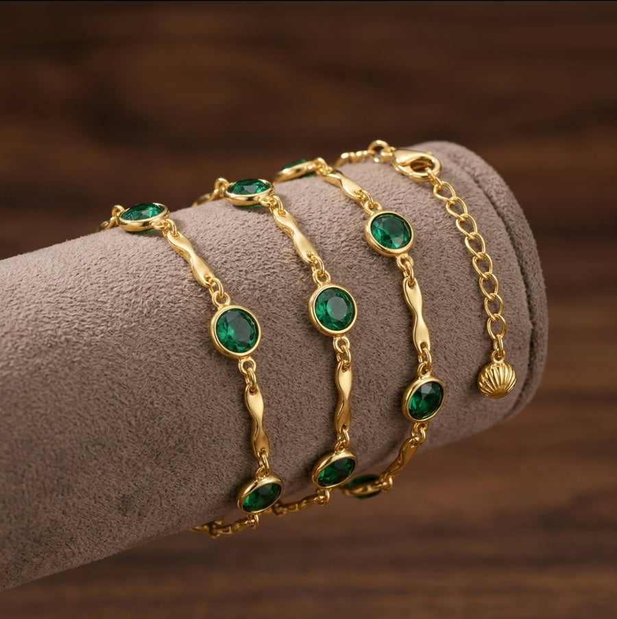 Emerald Link Chain Bracelet
