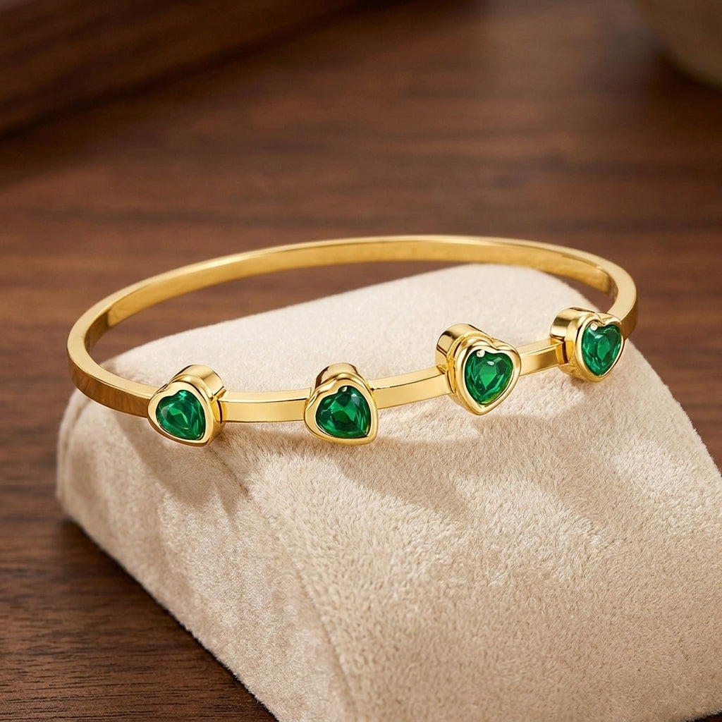 Green Hearts Bracelet