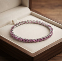 Pink Sapphire Tennis Bracelet