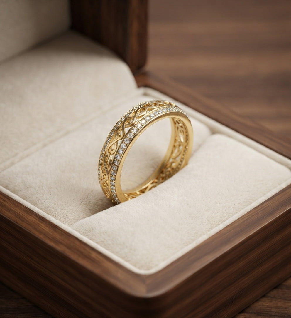 Shiny Hollow Gold Ring