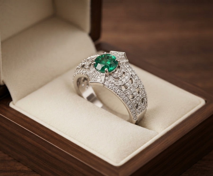 Art Deco Emerald Ring